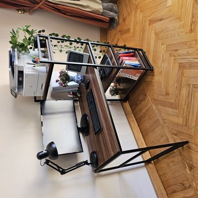 Desk with 4 Shelves Bookcase - Angle 2