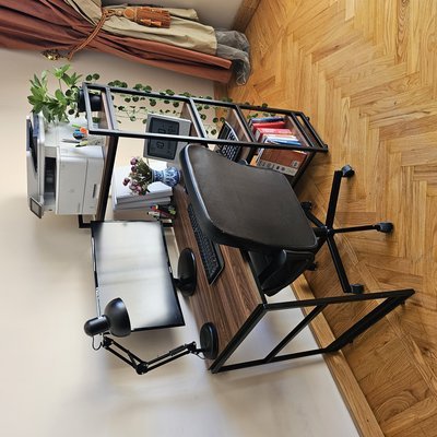 Desk with 4 Shelves Bookcase - Angle 4