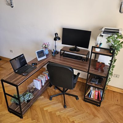 Desk with Side Unit Extension - Angle 2