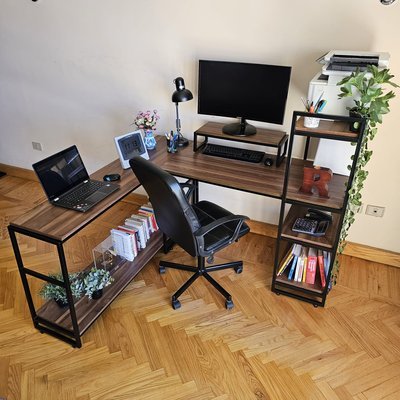 Desk with Side Unit Extension - Angle 4