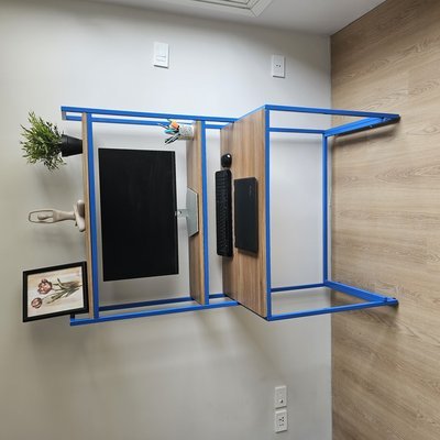 Blue Frame Accent Desk - Angle 2