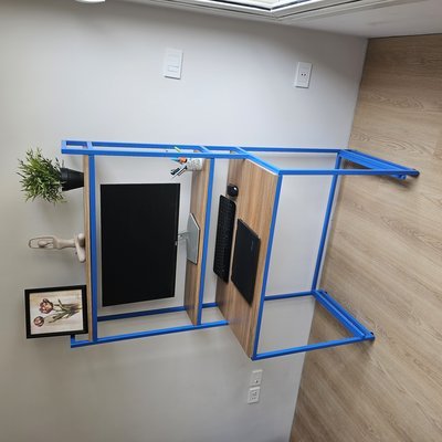Blue Frame Accent Desk - Angle 3